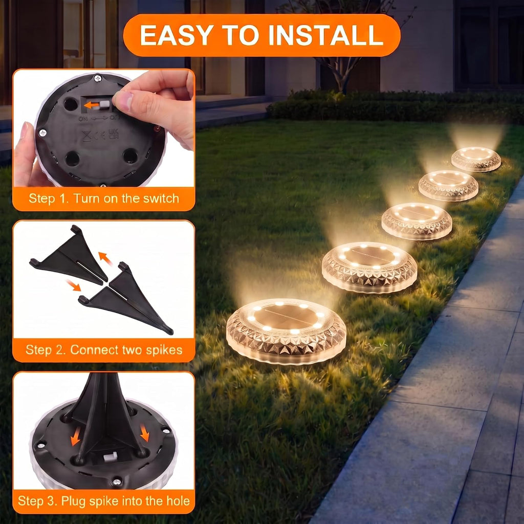 Solar In-Ground Garden Lights – Warm White