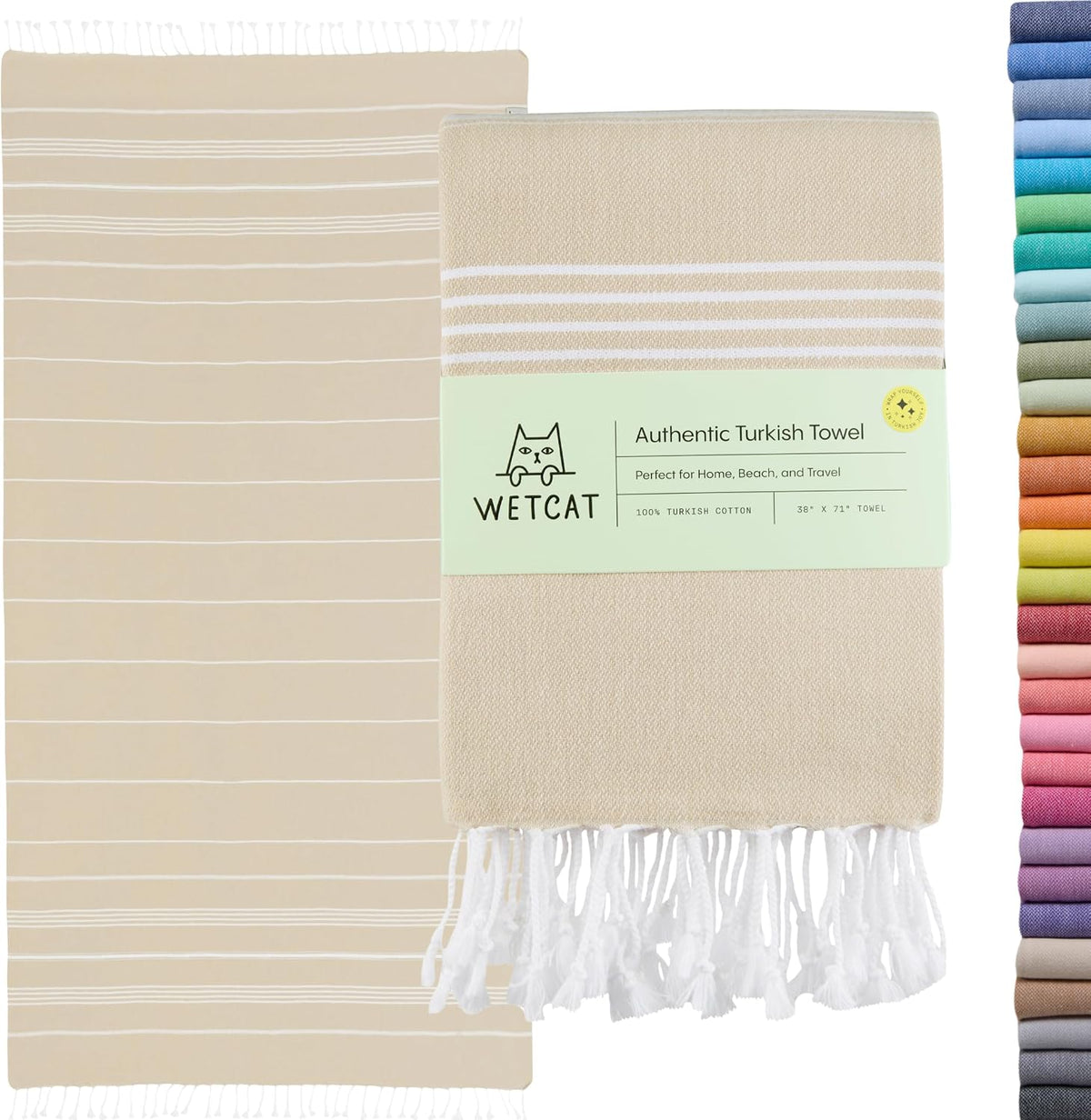 Oversized Turkish Beach Towel – 100% Cotton, Sand Free