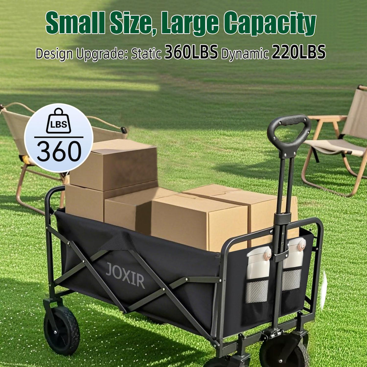 Collapsible Beach Wagon Cart with All-Terrain Wheels