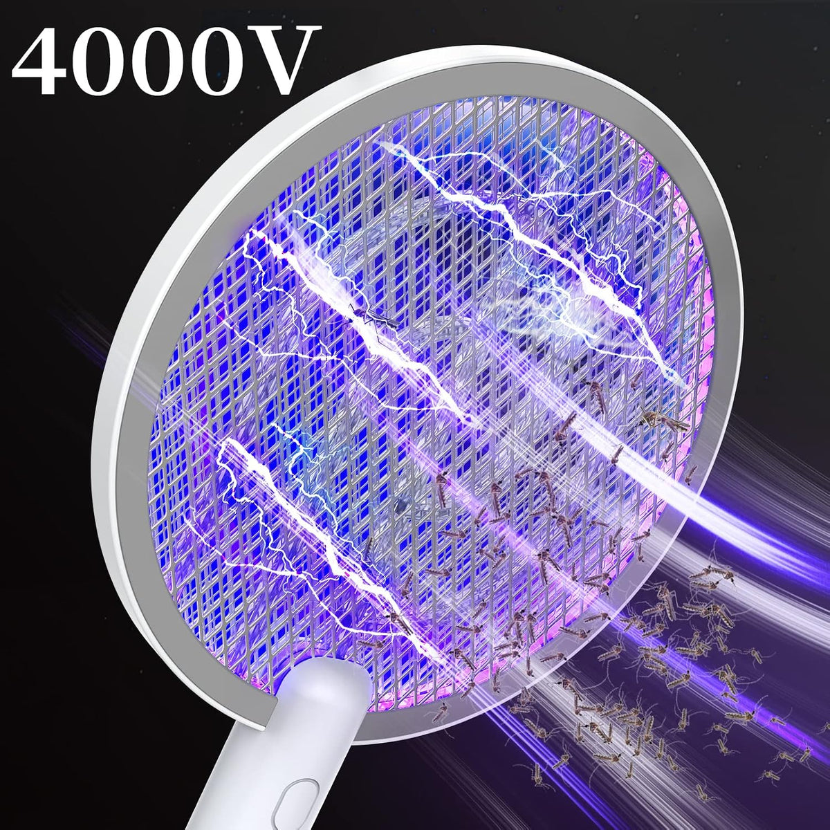 Rechargeable 4000V Electric Fly Swatter & Mosquito Zapper