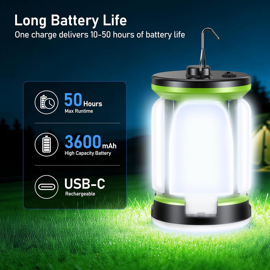 Rechargeable 2000LM Camping Lantern with Detachable Lights – 2 Pack