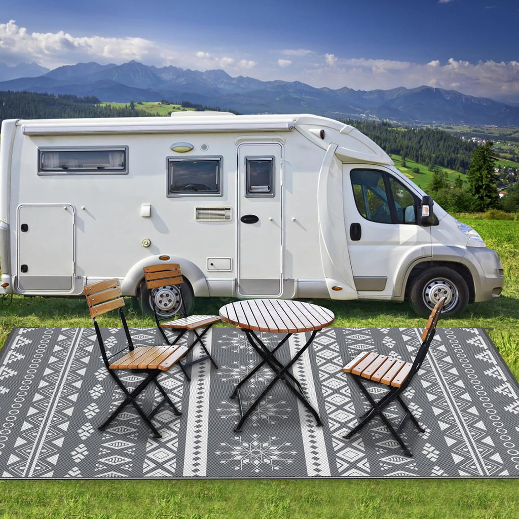 Reversible Waterproof Outdoor Rug for Patio & Camping