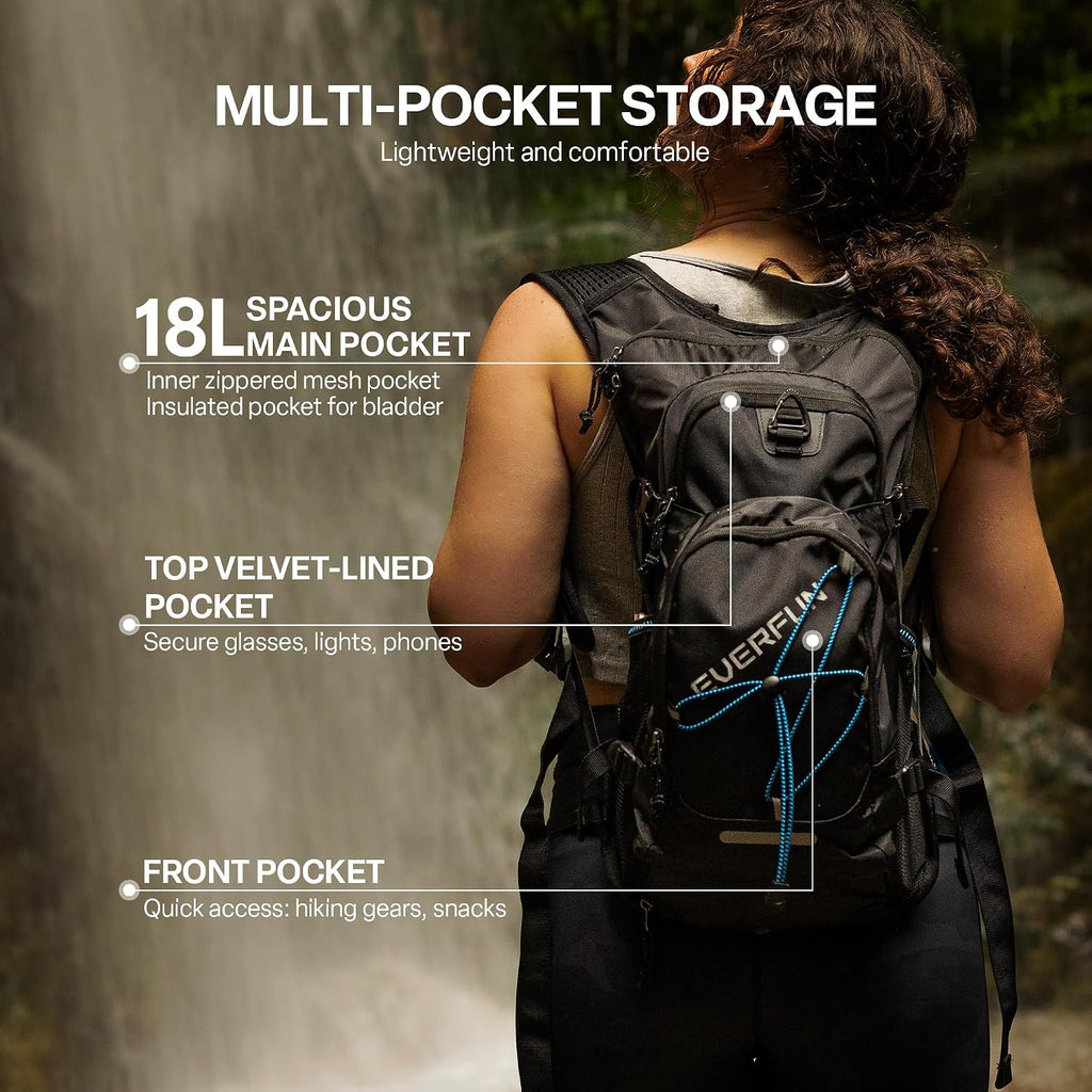 Hydration Backpack with 2L Water Bladder & Rain Cover