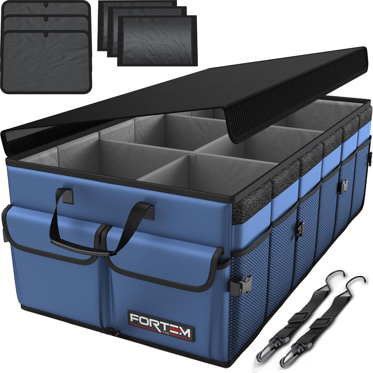 FORTEM Collapsible Car Boot Organiser with Lid