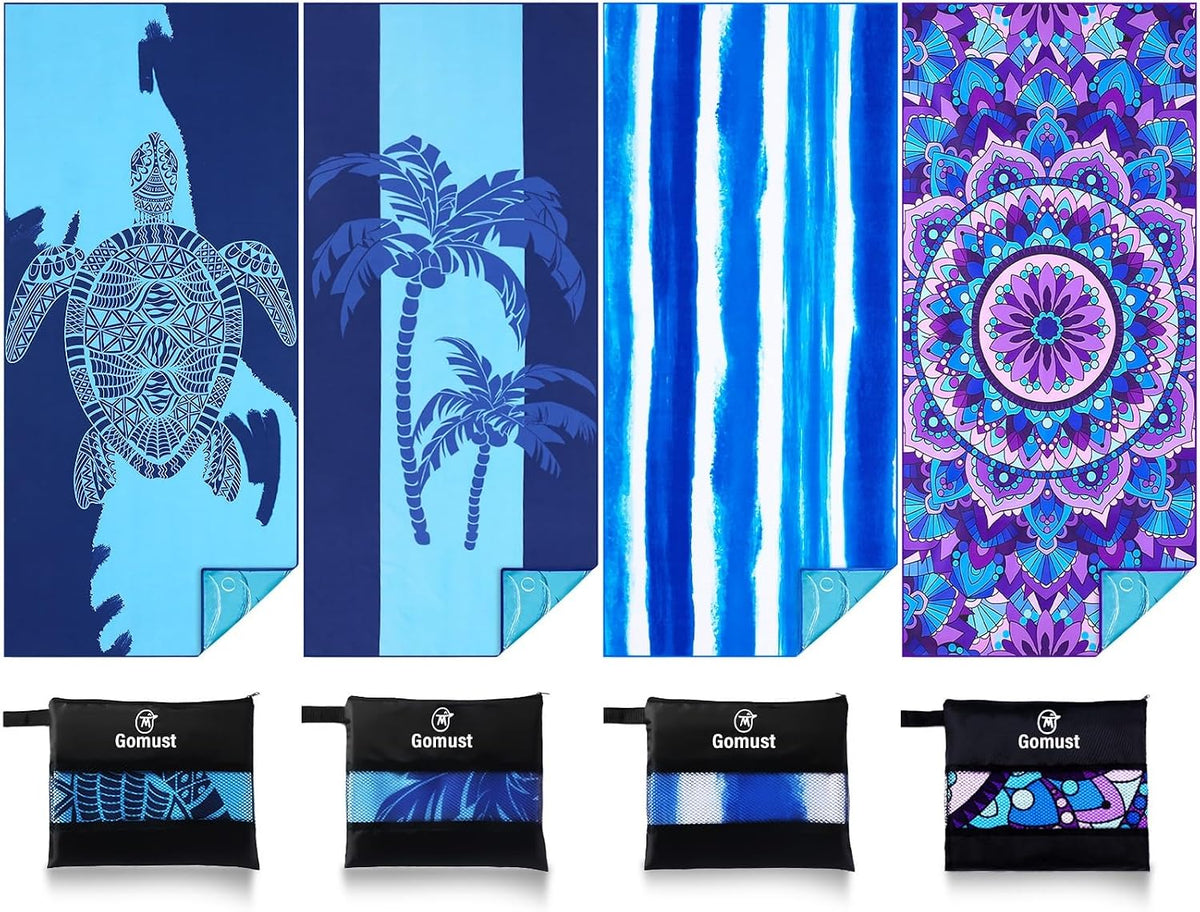 Oversized Microfibre Beach Towels 180 x 80 cm – 4 Pack