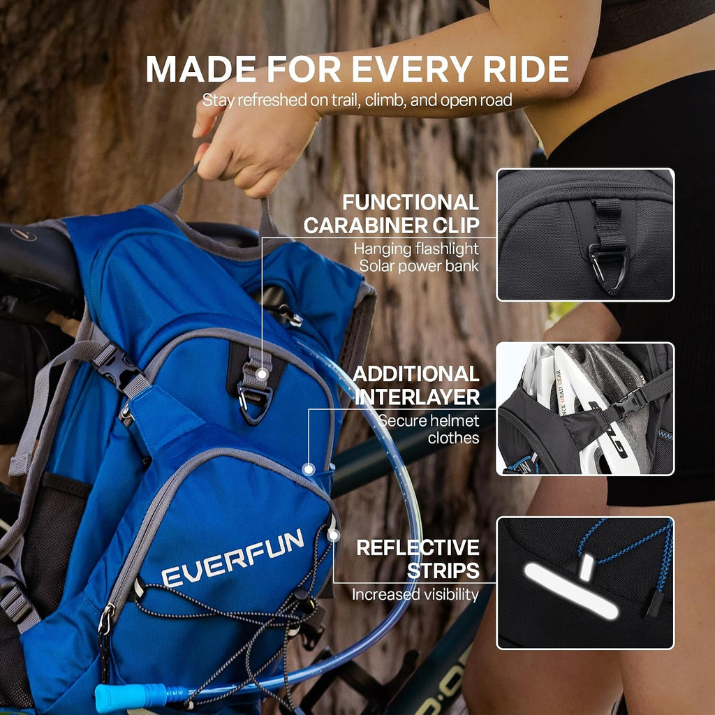 Hydration Backpack with 2L Water Bladder & Rain Cover