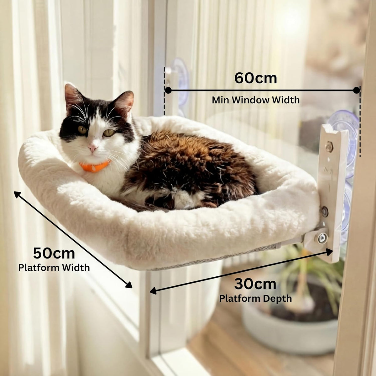 Cordless Cat Window Perch Hammock – Holds 10 kg