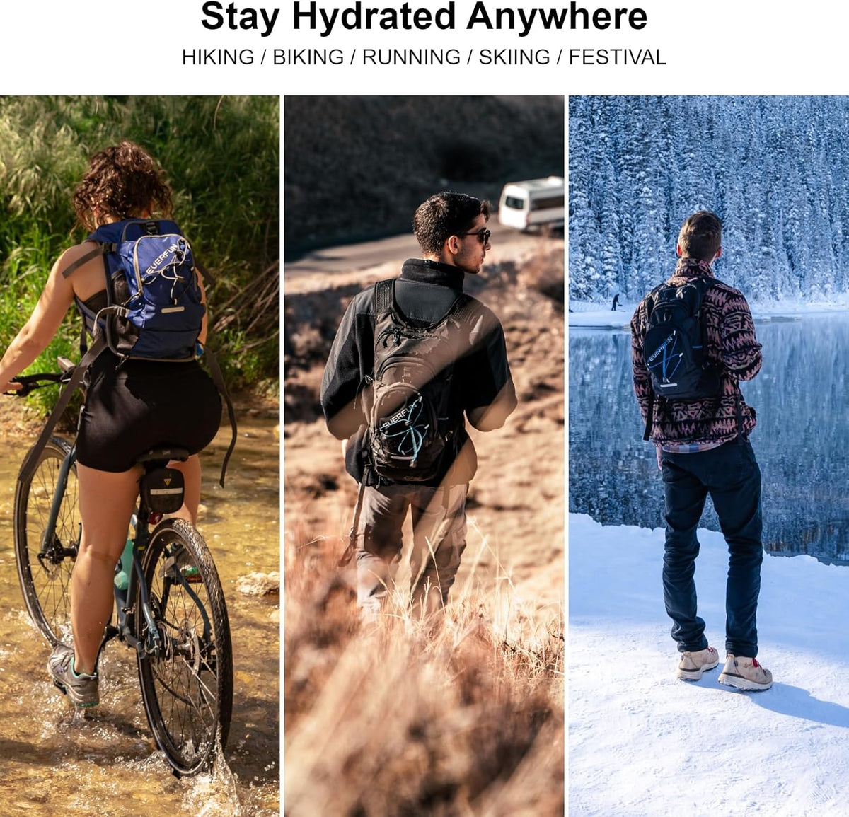 Hydration Backpack with 2L Water Bladder & Rain Cover