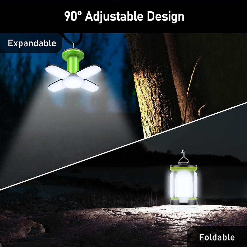 Rechargeable 2000LM Camping Lantern with Detachable Lights – 2 Pack