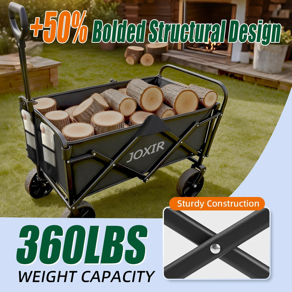 Collapsible Beach Wagon Cart with All-Terrain Wheels