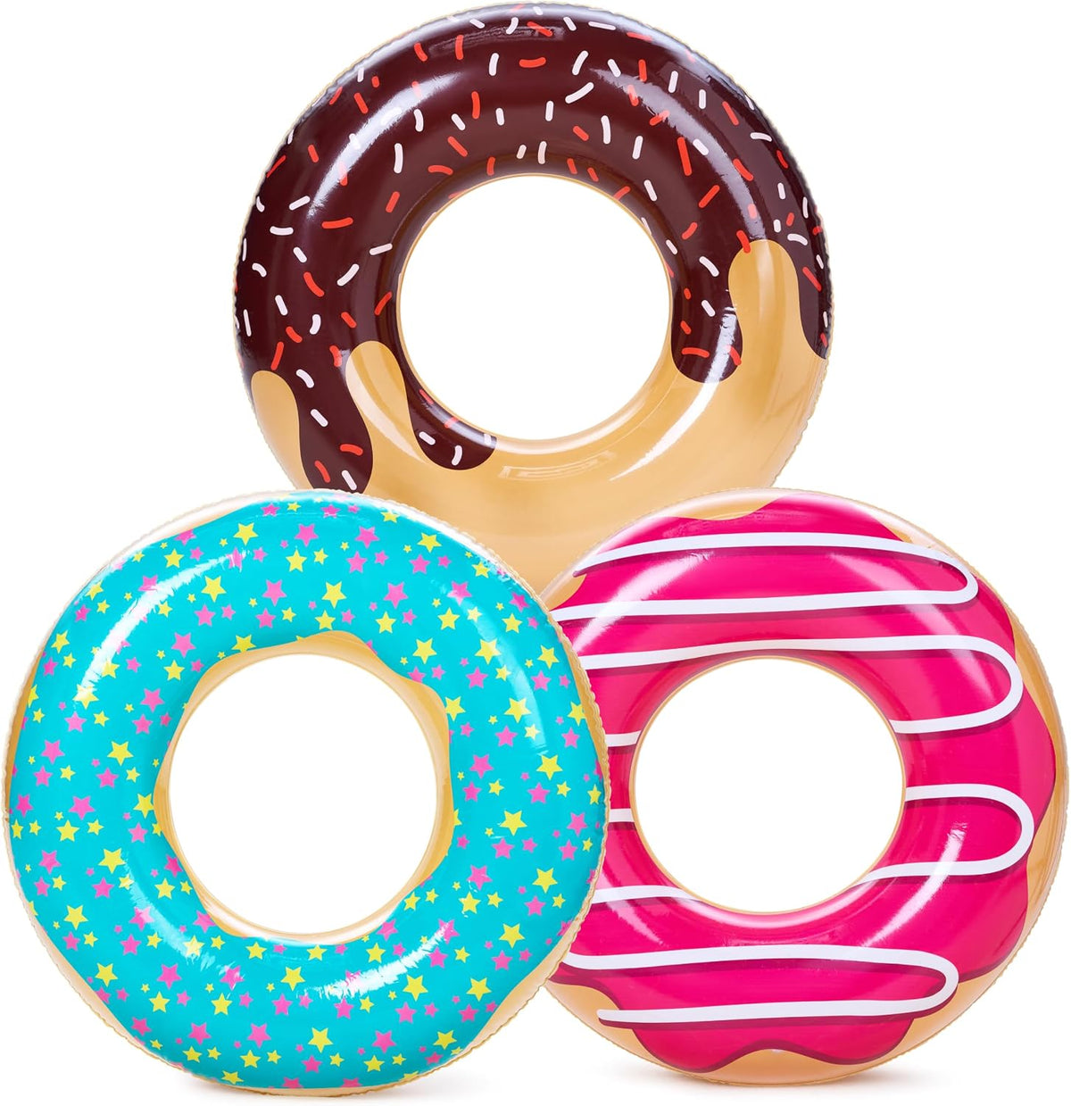 Inflatable Pool Float Rings – 3 Pack