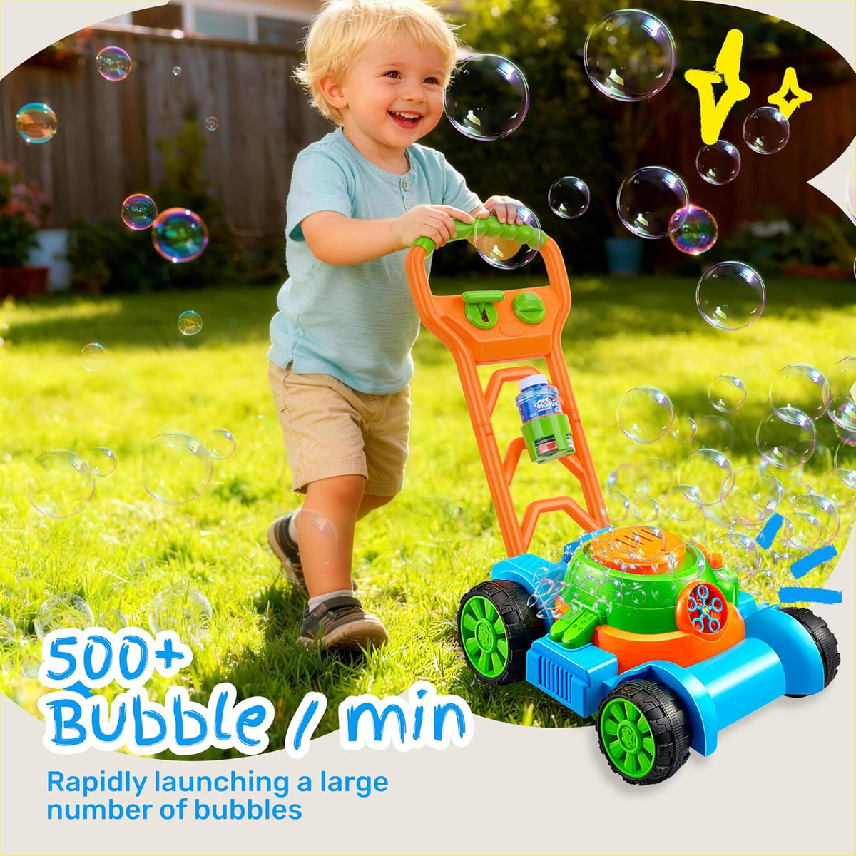Bubble Lawn Mower Toddler Toy with Sounds