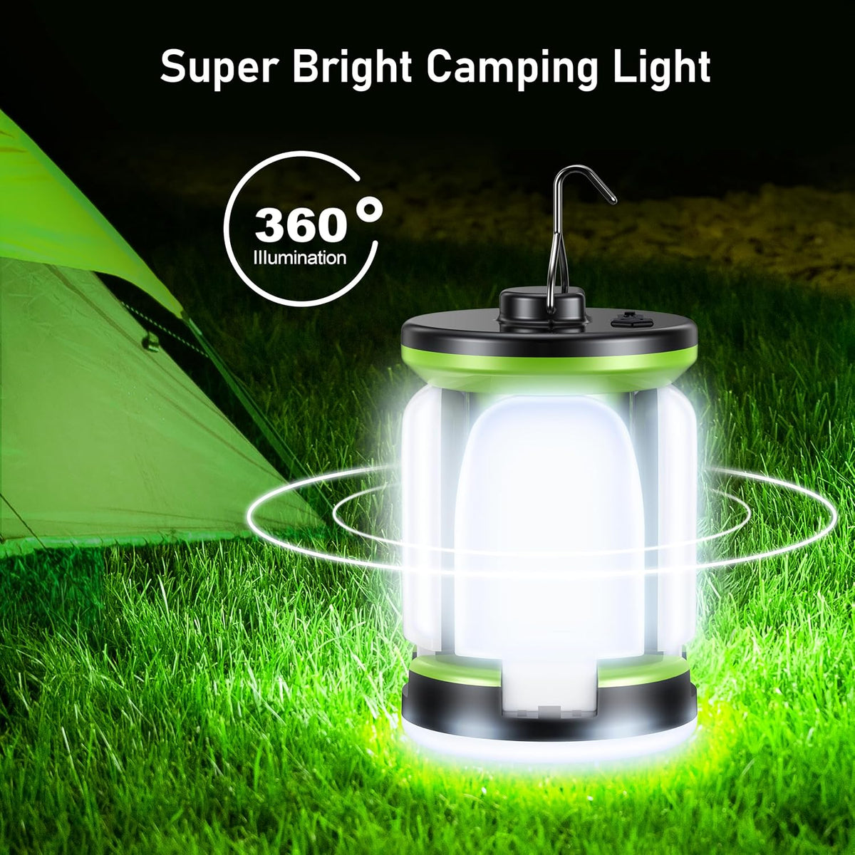 Rechargeable 2000LM Camping Lantern with Detachable Lights – 2 Pack