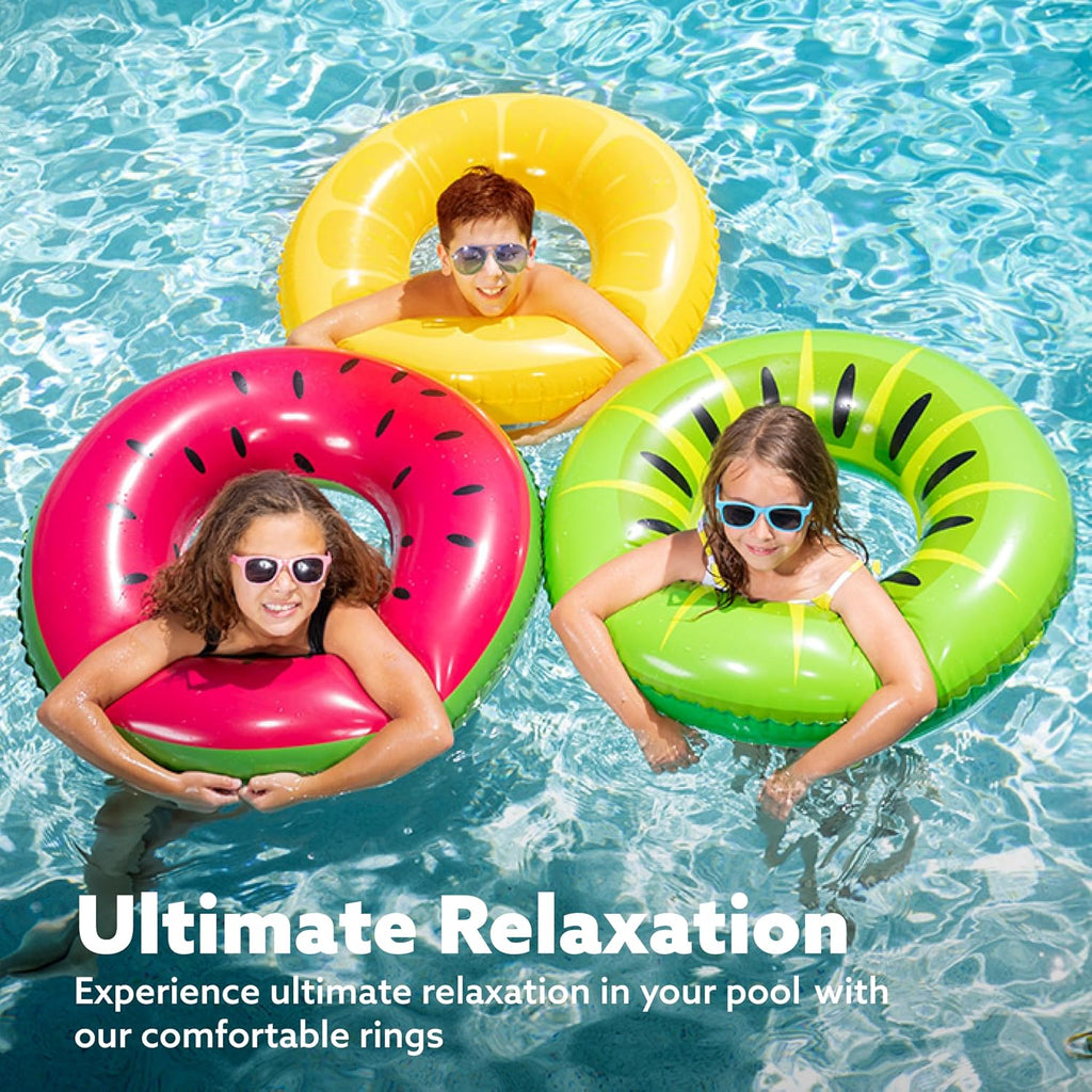 Inflatable Pool Float Rings – 3 Pack