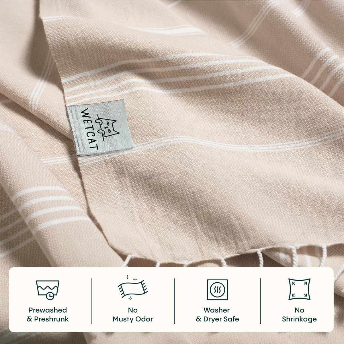 Oversized Turkish Beach Towel – 100% Cotton, Sand Free