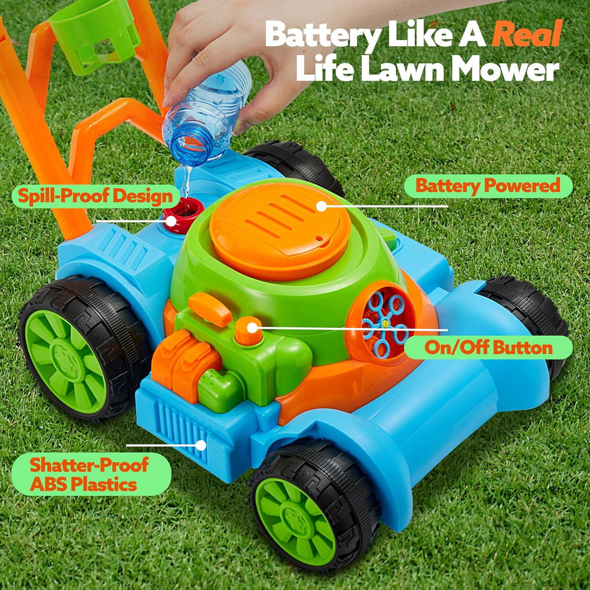 Bubble Lawn Mower Toddler Toy with Sounds