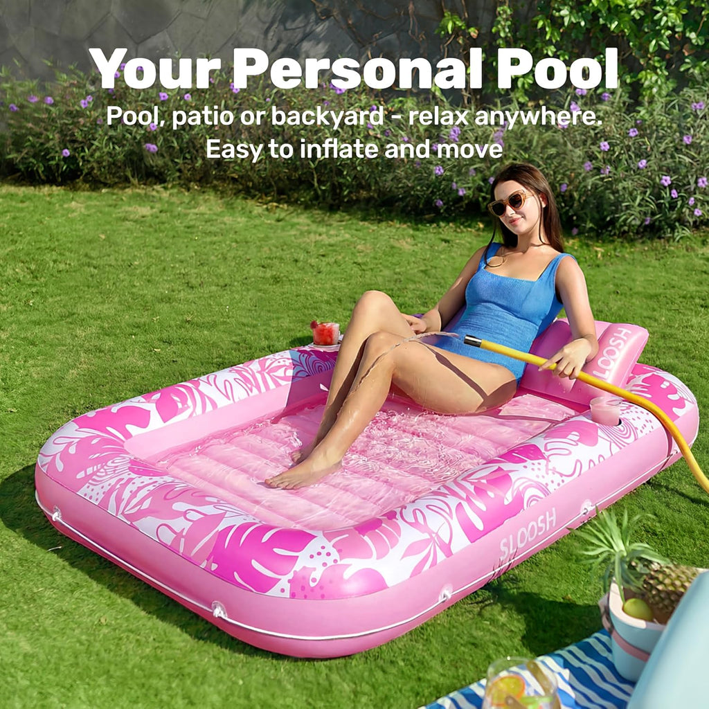 XL Inflatable Tanning Pool Lounger with Pillow