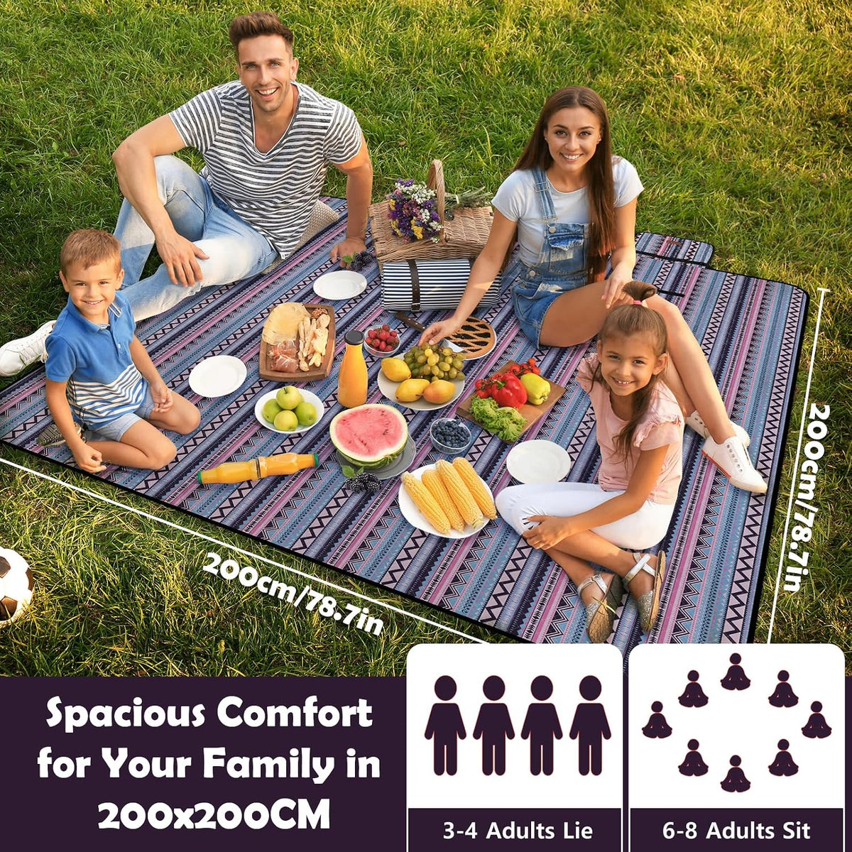 Waterproof Picnic Blanket 200 x 200 cm