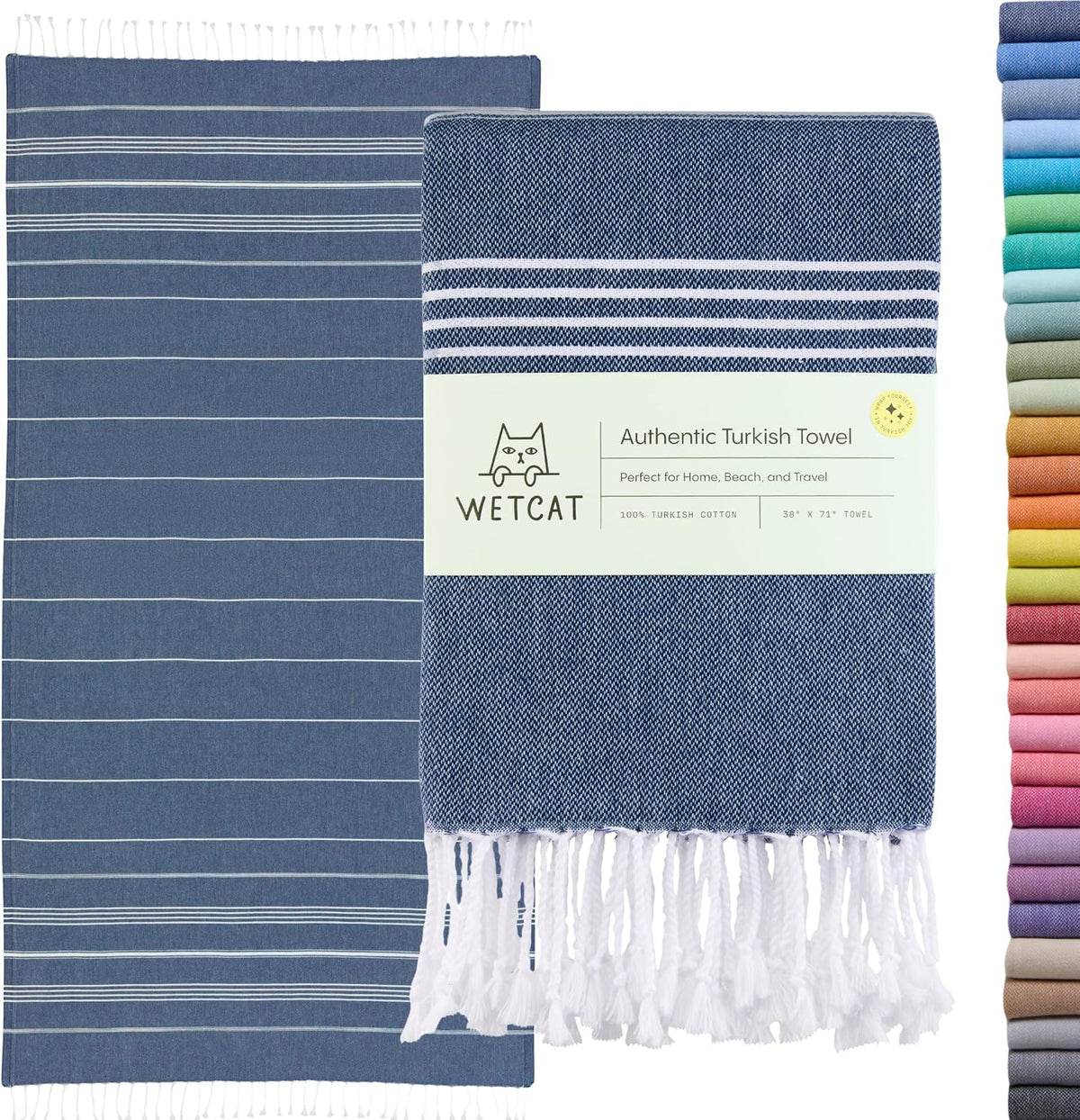 Oversized Turkish Beach Towel – 100% Cotton, Sand Free