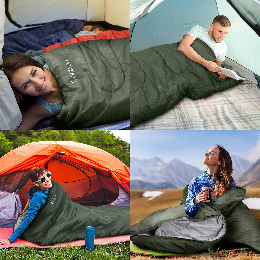 Lightweight 3-Season Camping Sleeping Bag with Compression Sack