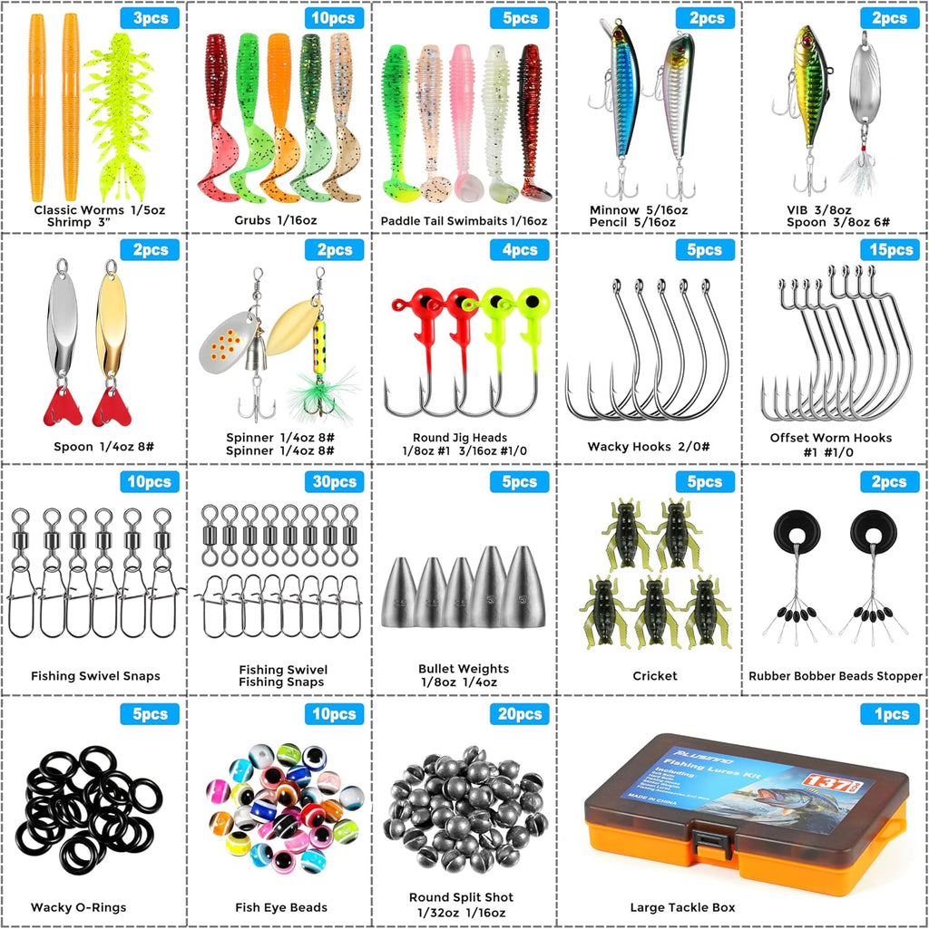 137-Piece Fishing Lure & Tackle Kit