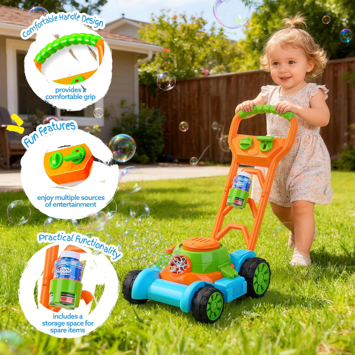 Bubble Lawn Mower Toddler Toy with Sounds